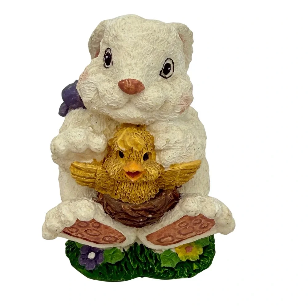 Vtg Easter Bunny Rabbit‎ Figurine Lot 14pc Ceramic Spring Decor Anthropomorphic
